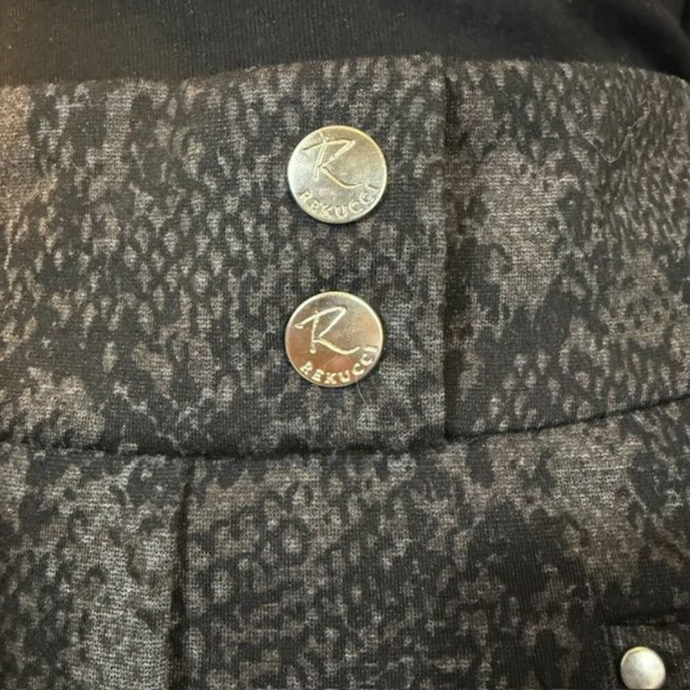 Rekucci Charcoal Snake Slimming Ponte Straight Leg Pant - Picture 8 of 15